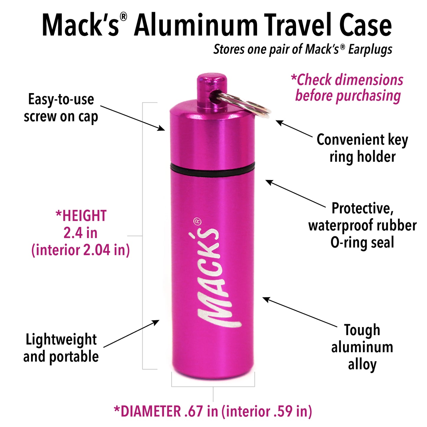 Ear Plugs Aluminum Carrying Case