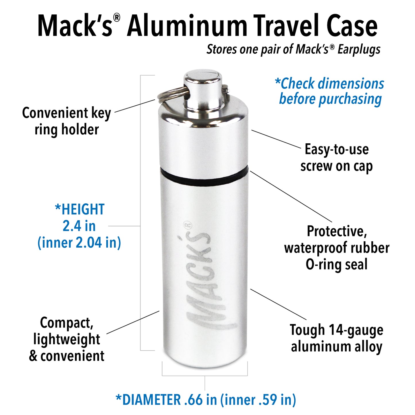 Ear Plugs Aluminum Carrying Case